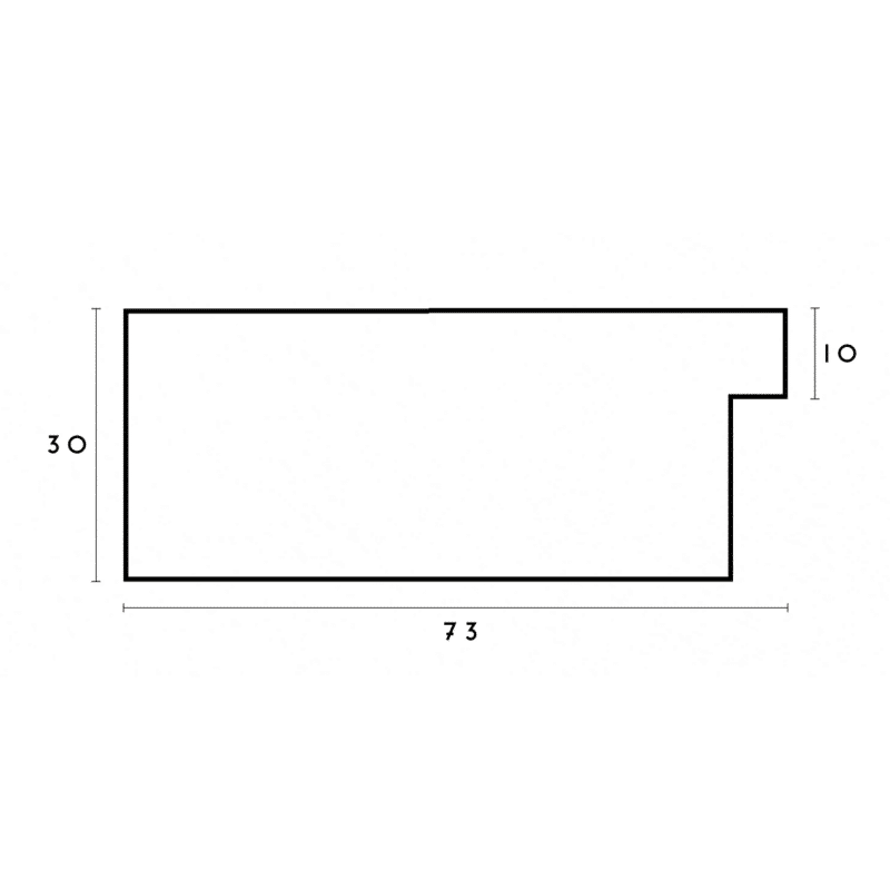 Ramme med passepartout sort - 73x30 mm - Image 2