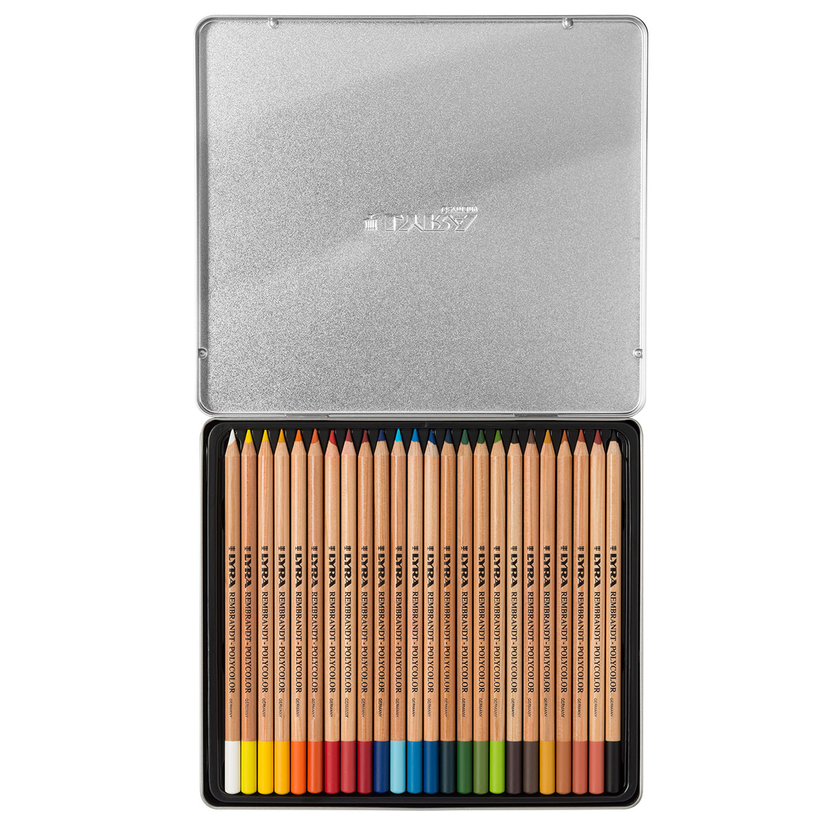 Lyra Rembrandt Polycolor – sett med 24 fargeblyanter i metallskrin