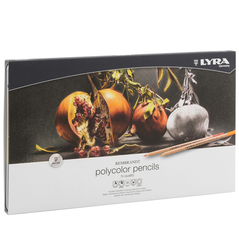 Lyra Rembrandt Polycolor – sett med 36 fargeblyanter i metallskrin