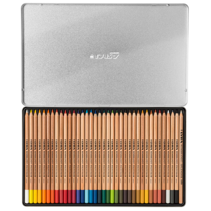 Lyra Rembrandt Polycolor – sett med 36 fargeblyanter i metallskrin
