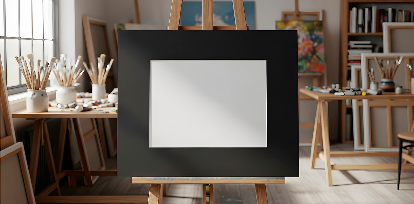 Sort passepartout tilpasset til målet på ditt bilde.